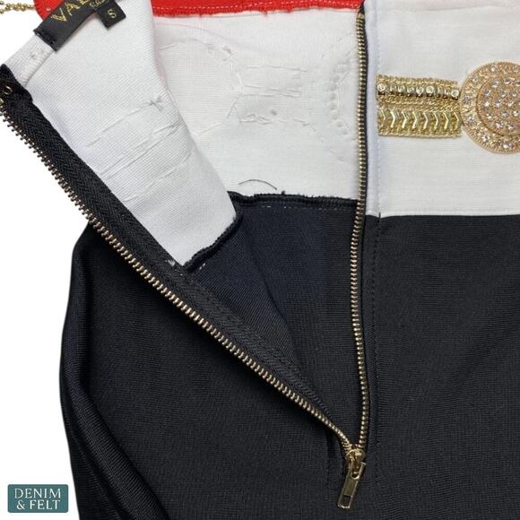 Valiant Paris Studded Embellished Bandage Dress Red/White/Black Small ~ NEW/NWT! - Picture 10 of 16